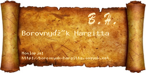 Borovnyák Hargitta névjegykártya